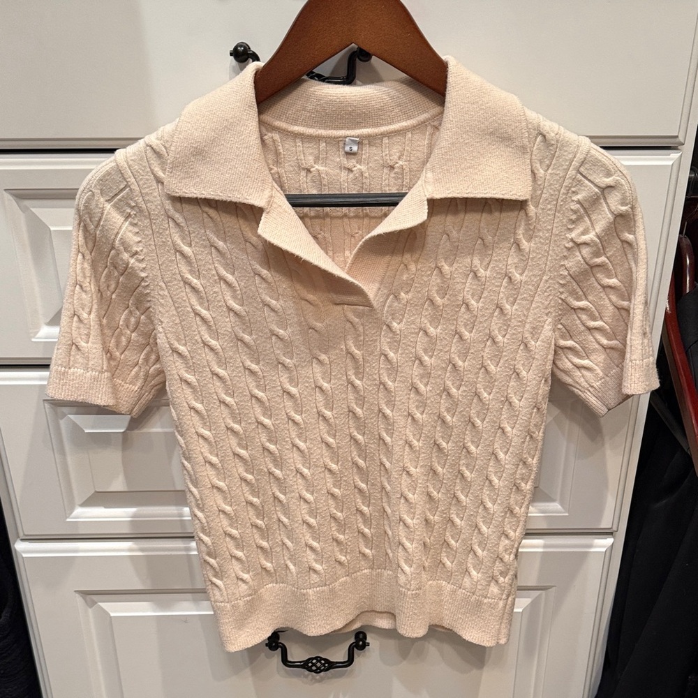 Cream Cable Knit Women's Sweater